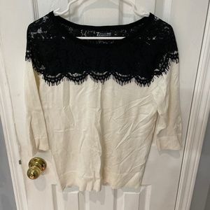 Beautiful cream/black lace sweater